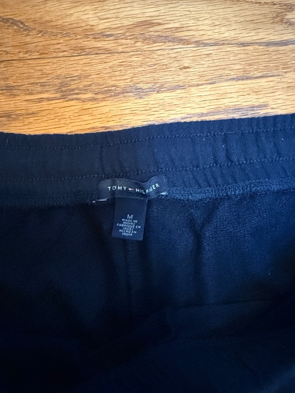 ☀️Tommy Hilfiger Black Joggers with Red, White & Navy Stripe Cuffs - Picture 2 of 3